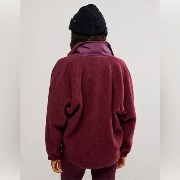 NWT FP Movement X Hatch Hit The Slopes Fleece Jacket, Deep Maroon - Picture 13 of 16
